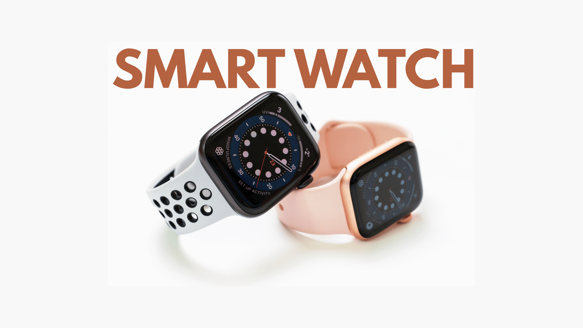 images of smartwatches in white and golden color