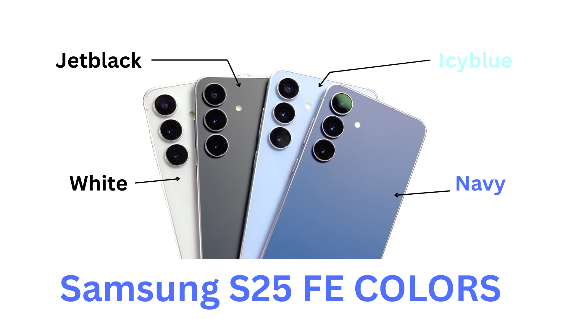 Samsung S25 FE color Navy , Icyblue, Jetblack , White
